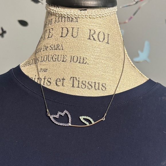 Sabika Silver and Gold Heart Necklace - Picture 1 of 2